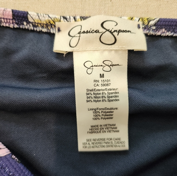 Jessica Simpson BLUEBERRY MULTI Floral-Print Tie Bikini - Picture 7 of 8